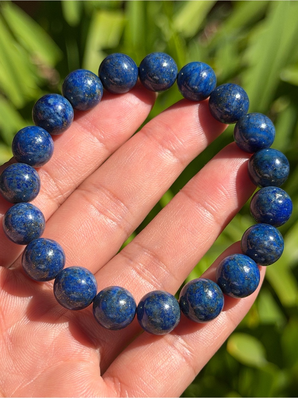Lapis Lazuli Bead Stretch Bracelet - Palo